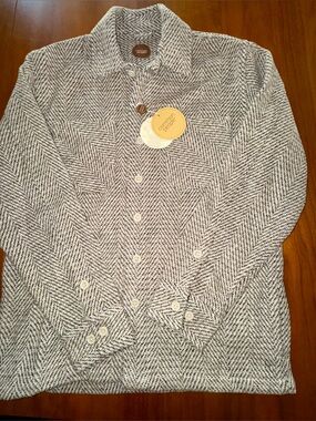 Common People 2 Pocket Overshirt/Shacket in Neutral Herringbone, Size S. NWT